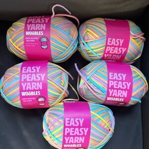 New the Woobles Easy Peasy Bilities Yarn - Pastel Multicolor x 5,rare